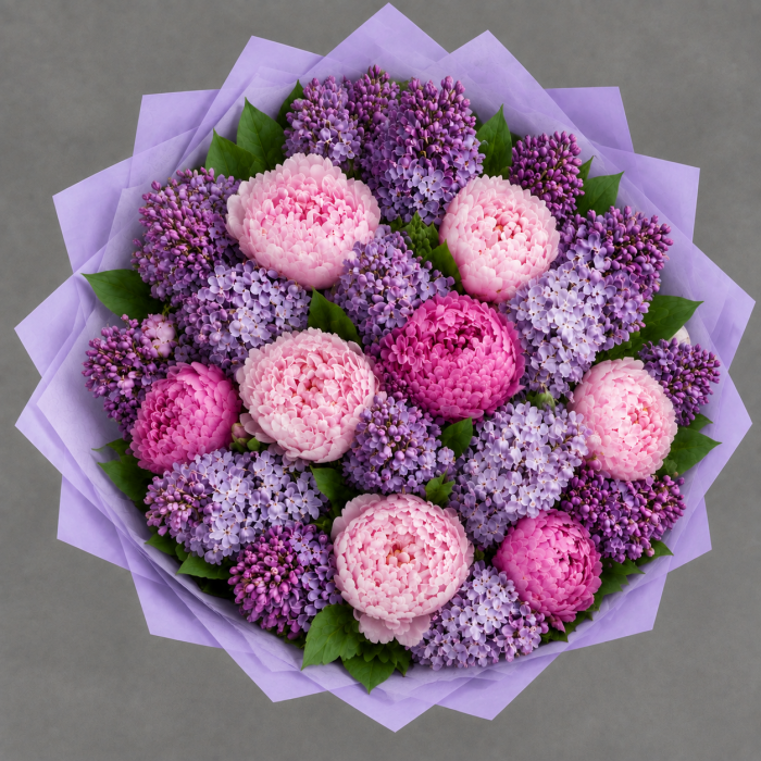 Букет пион и сирени, фото 3