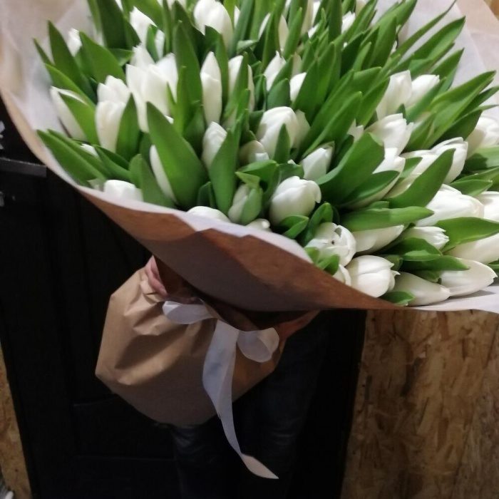Букет «101 белый тюльпан», фото 5